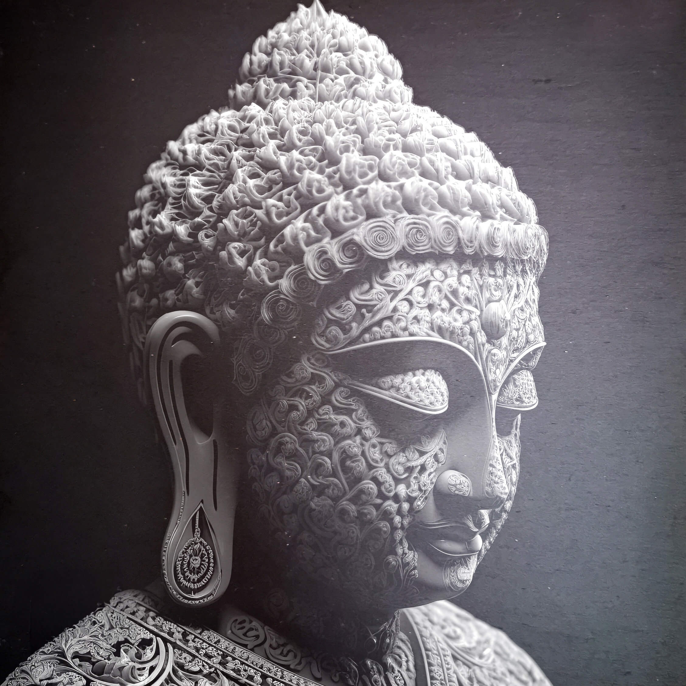 Ardezie - Liniște Iluminată: Buddha