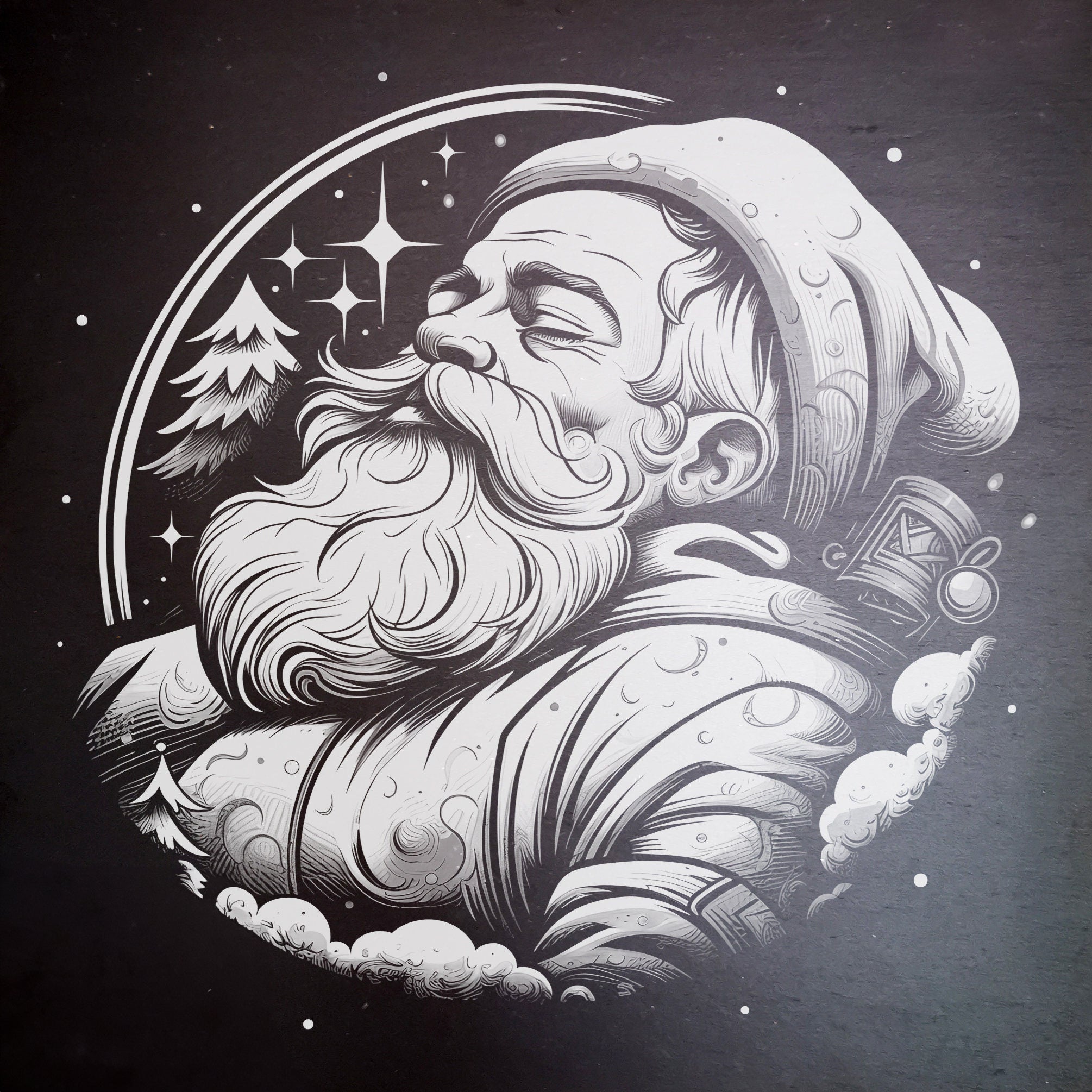Pizarra - Papá Noel durmiendo