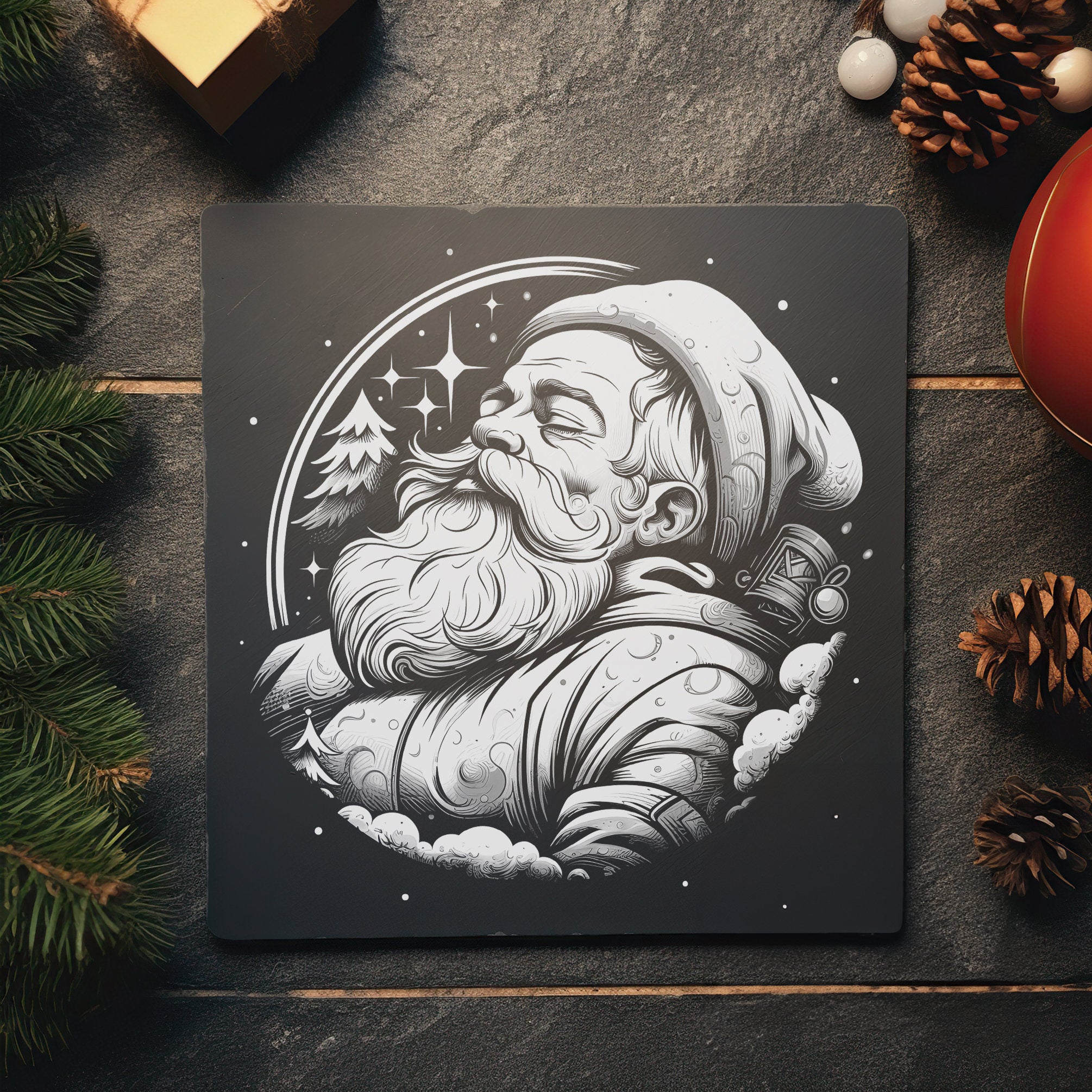 Slate - Sleeping Santa Claus